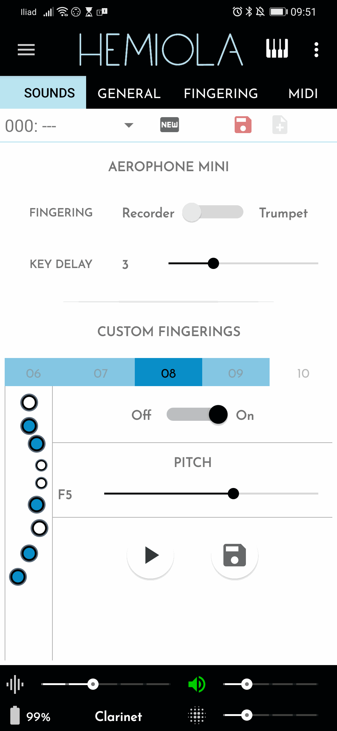 Roland Mini Plus app: Custom Fingering for F - Higher Octave
